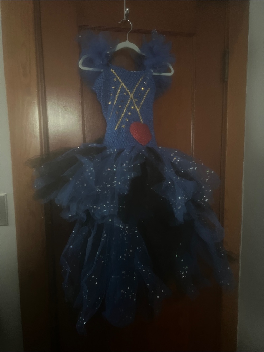 Descendants Girls Blue Tulle Dance Costume Dress with Red Heart Accent from Etsy